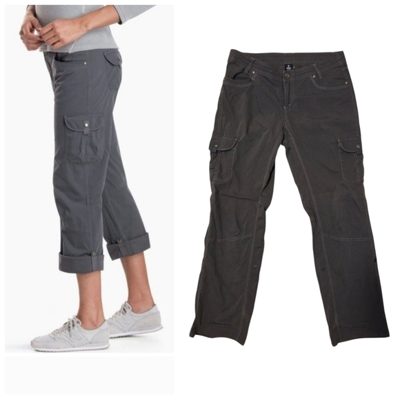 Kuhl Splash Roll-Up Pant Cargo Pockets Adjustable To Capri Women's Size 14 Gray - Picture 1 of 11